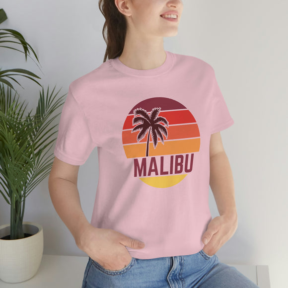 Malibu, California T-Shirt - Retro Palm Tree Unisex Malibu Shirt