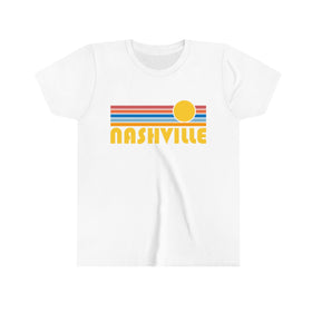 Nashville Youth T-Shirt - Retro Sun Tennessee Kid's TShirt