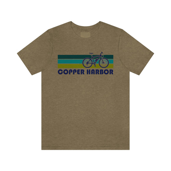 Copper Harbor T-Shirt - Retro Mountain Bike Adult Unisex Copper Harbor, Michigan T Shirt