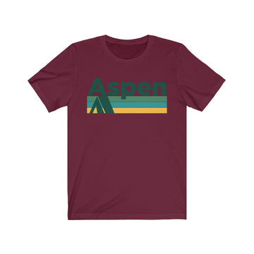 Aspen, Colorado T-Shirt - Retro Camping Adult Unisex Aspen T Shirt