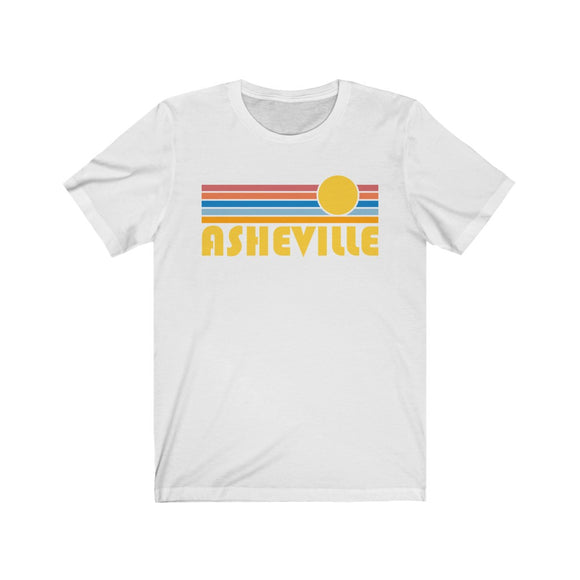 Asheville, North Carolina T-Shirt - Retro Sunrise Adult Unisex Asheville T Shirt