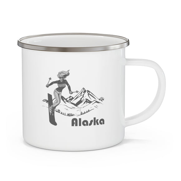 Alaska Camp Mug - Retro Enamel Camping Alaska Mug