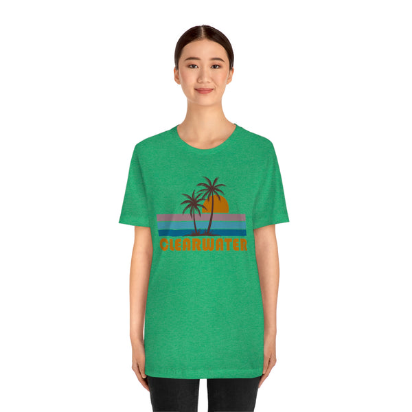 Clearwater, Florida T-Shirt - Retro Palm Tree Unisex Clearwater Shirt