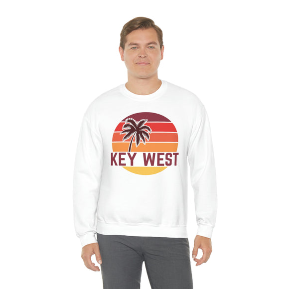 Key West, Florida Sweatshirt - Unisex Retro Palm Tree Crewneck Key West Sweatshirt