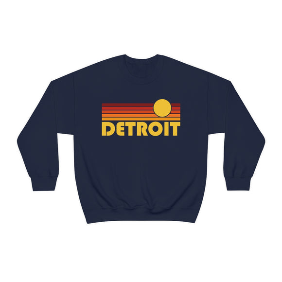 Detroit, Michigan Sweatshirt - Retro Sunset Unisex