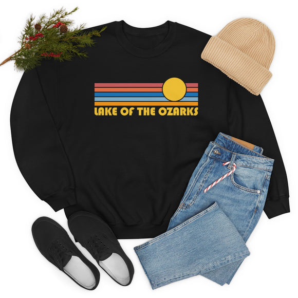 Lake of the Ozarks, Missouri Sweatshirt - Retro Sunrise Crewneck