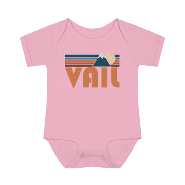Buy pink Vail Baby Bodysuit - Retro Mountain Vail, Colorado Baby Bodysuit