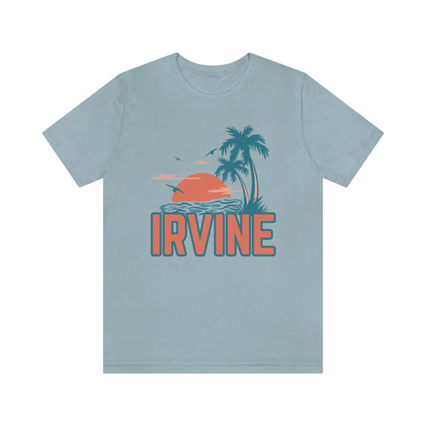 Irvine, California T-Shirt - Retro Palm Tree & Beach Unisex Irvine Shirt