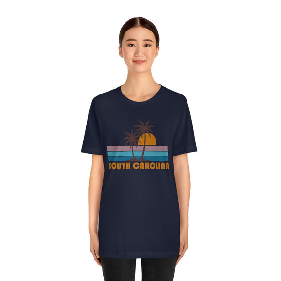 South Carolina T-Shirt - Retro Palm Tree Unisex South Carolina Shirt