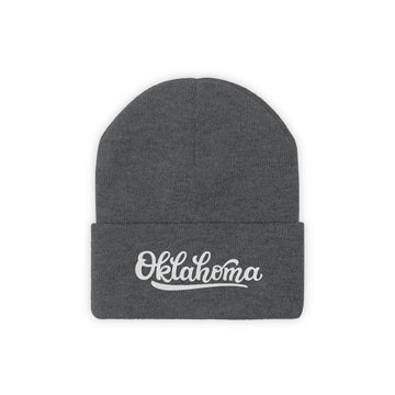 Oklahoma Beanie - Adult Hand Lettered Embroidered Oklahoma Knit Hat