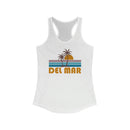 Del Mar, California Women's Tank - Retro Palm Tree Women's Racerback Del Mar Tank Top-2