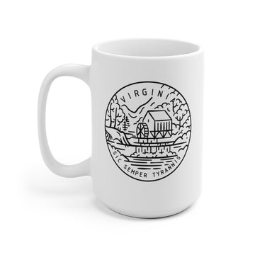 Virginia Mug - State Design White Ceramic Virginia Mug (11oz & 15oz)