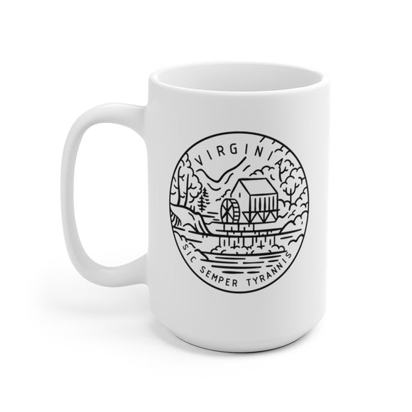 Virginia Mug - State Design White Ceramic Virginia Mug (11oz & 15oz)