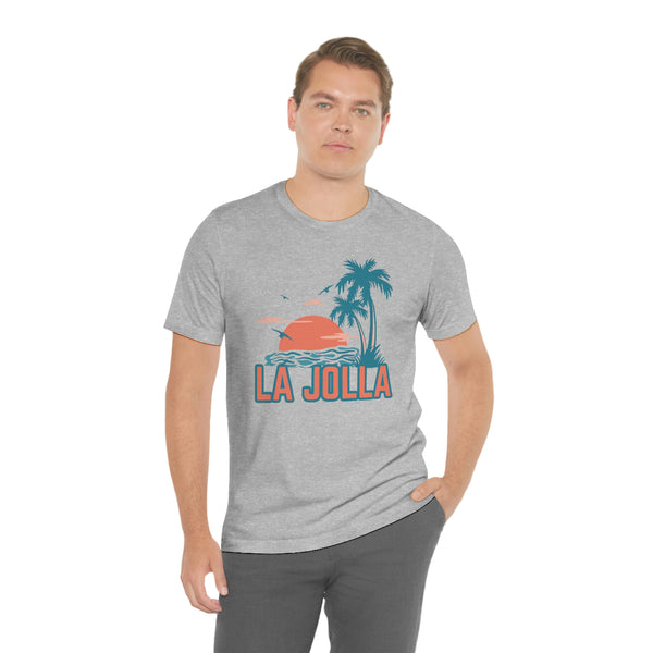 La Jolla, California T-Shirt - Retro Palm Tree & Beach Unisex La Jolla Shirt