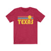 Texas T-Shirt - Retro Sunrise Adult Unisex Texas T Shirt
