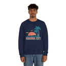 Panama City, Florida Sweatshirt - Unisex Retro Palm Tree Crewneck Panama City Sweatshirt-31