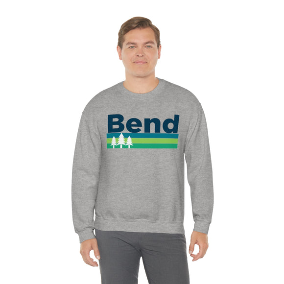 Bend, Oregon Sweatshirt - Retro Trees Unisex