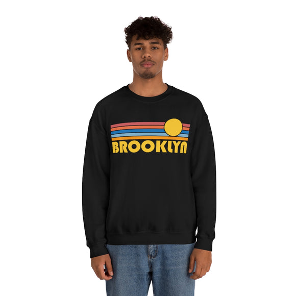 Brooklyn, New York Sweatshirt - Retro Sunrise Unisex