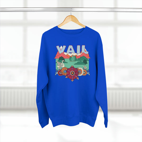 Premium Vail, Colorado Crewneck Sweatshirt - Retro Unisex Sweatshirt