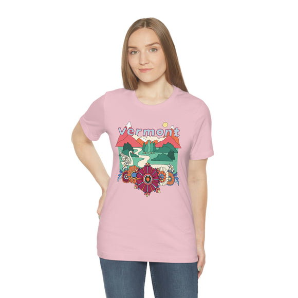 Vermont Shirt, Vermont Retro T-Shirt, Hippie Style Vermont tee, Vermont Mountain Shirt