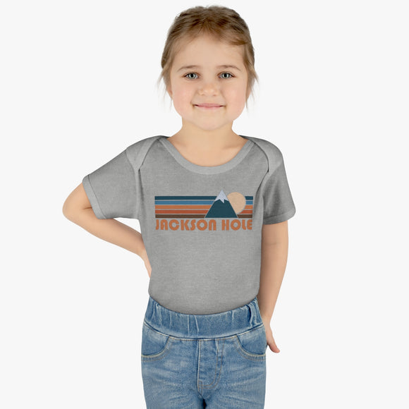 Jackson Hole Baby Bodysuit - Retro Mountain Jackson Hole, Wyoming Baby Bodysuit