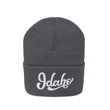 Idaho Beanie - Adult Hand Lettered Embroidered Idaho Knit Hat - 0