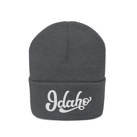 Idaho Beanie - Adult Hand Lettered Embroidered Idaho Knit Hat