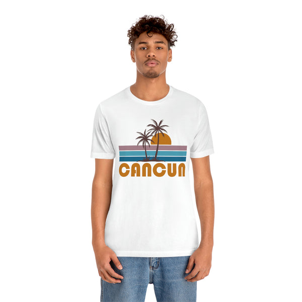 Cancun, Mexico T-Shirt - Retro Palm Tree Unisex Cancun Shirt