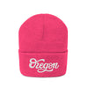 Oregon Beanie - Adult Hand Lettered Embroidered Oregon Knit Hat