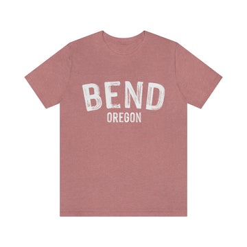 Buy heather-mauve Bend, Oregon Shirt - Paint Text Unisex Bend T-Shirt
