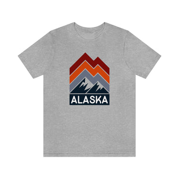 Buy athletic-heather Alaska T-Shirt - Retro Mountain Unisex Alaska Shirt - Chevron Peaks
