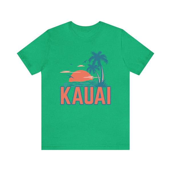 Kauai, Hawaii T-Shirt - Retro Palm Tree & Beach Unisex Kauai Shirt