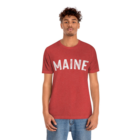 Maine T-Shirt - Paint Text Unisex Maine Shirt