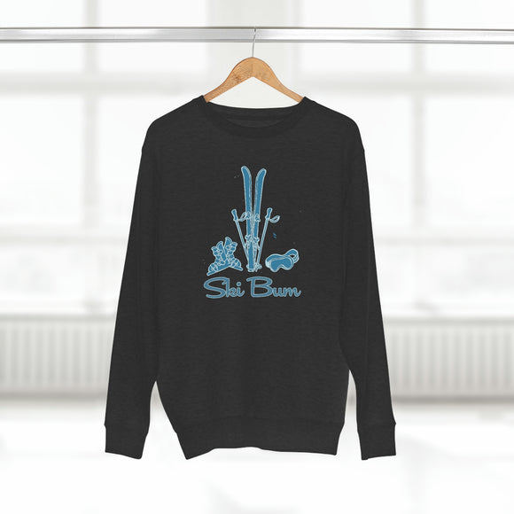 Premium Ski Bum Crewneck Sweatshirt - Retro Unisex Sweatshirt