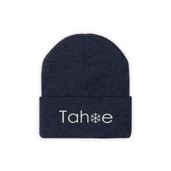 Tahoe, California Knit Beanie - Adult Embroidered Snowflake Tahoe Knit Hat