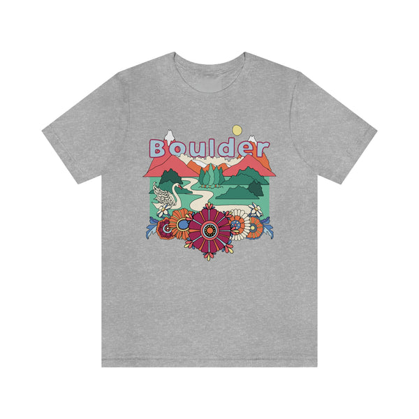 Boulder Shirt, Colorado Retro T-Shirt, Hippie Style Colorado tee, Boulder Mountain Shirt