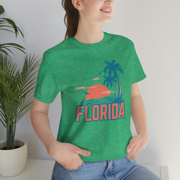 Florida T-Shirt - Retro Palm Tree & Beach Unisex Florida Shirt