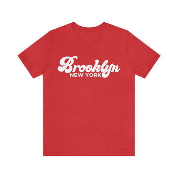 Buy heather-red Brooklyn, New York T-Shirt - Retro Unisex Brooklyn T Shirt
