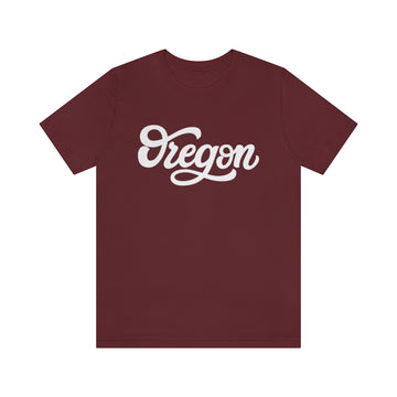 Buy maroon Oregon T-Shirt - Hand Lettered Unisex Oregon Shirt