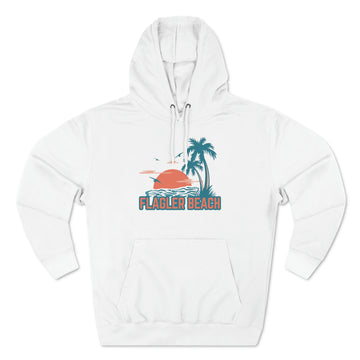 Buy white Premium Flagler Beach, Florida Hoodie - Palm Tree Unisex Sweatshirt