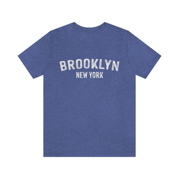 Buy heather-true-royal Brooklyn, New York Shirt - Paint Text Unisex Brooklyn T-Shirt