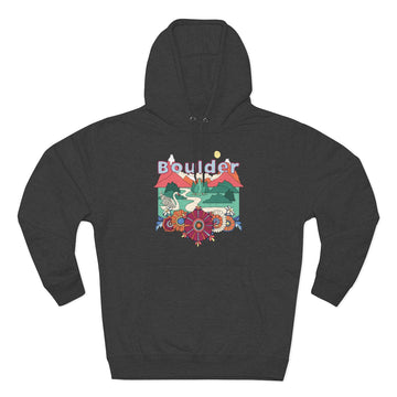 Buy charcoal-heather Premium Boulder, Colorado Hoodie - Boho Unisex Sweatshirt