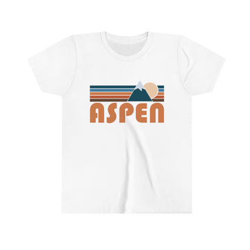 Aspen Youth T-Shirt - Retro Mountain Colorado Kid's TShirt - 0