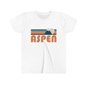 Aspen Youth T-Shirt - Retro Mountain Colorado Kid's TShirt