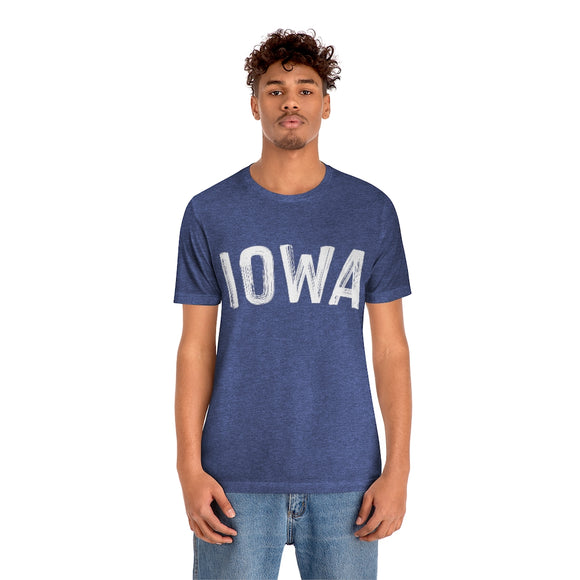 Iowa T-Shirt - Paint Text Unisex Iowa Shirt
