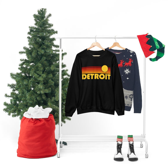 Detroit, Michigan Sweatshirt - Retro Sunset Unisex