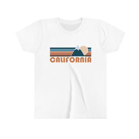 California Youth T-Shirt - Retro Mountain California Kid's TShirt