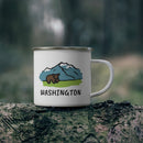 Washington Camp Mug - Retro Enamel Camping Washington Mug-1
