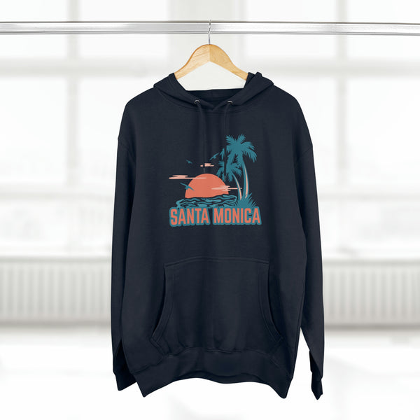 Premium Santa Monica, California Hoodie - Palm Tree Unisex Sweatshirt