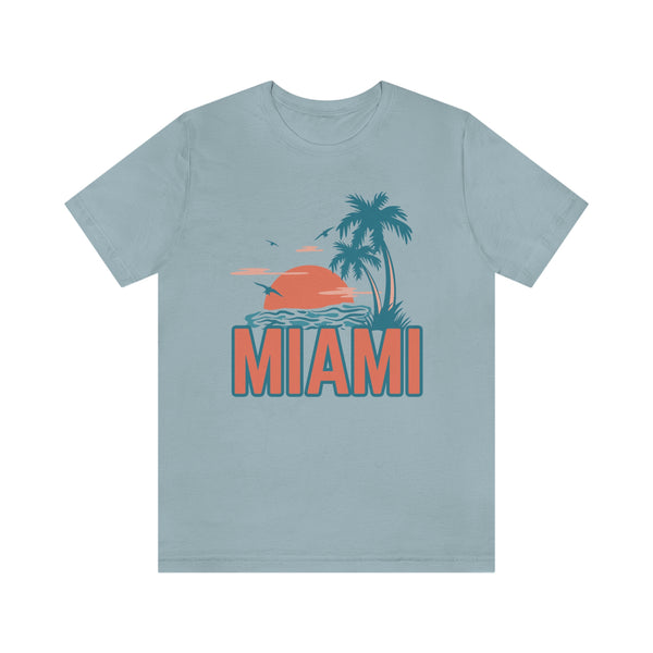 Miami, Florida T-Shirt - Retro Palm Tree & Beach Unisex Miami Shirt